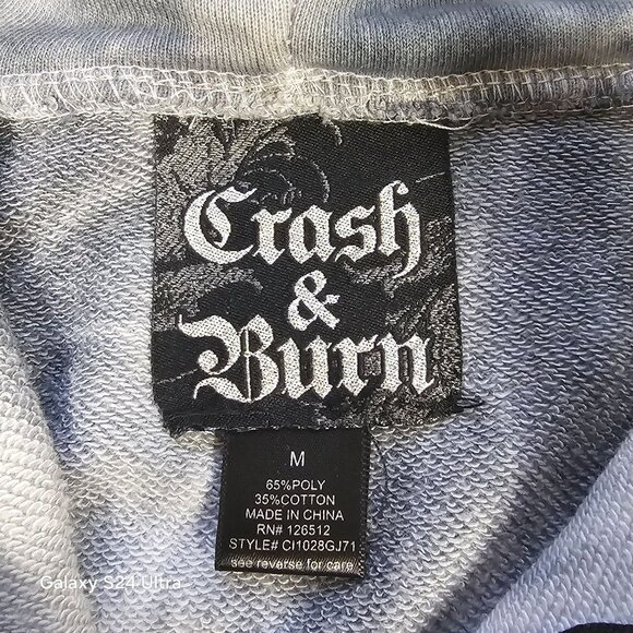 Crash & Burn Affliction Gothic Hooded Jacket Tie-Dye Full Zip Streetwear Med - Picture 4 of 13